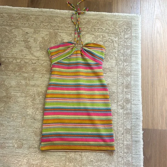 cut out dress prom Vibrant Rainbow Two-Piece Skirt Set XS main image 1